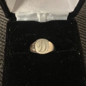 Sterling silver signet ring “D”